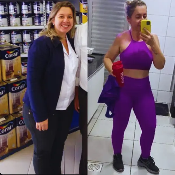 Iane antes e depois do treino na Tonus House