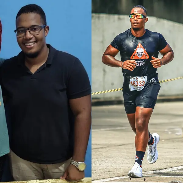 Túlio antes e depois do treino na Tonus House